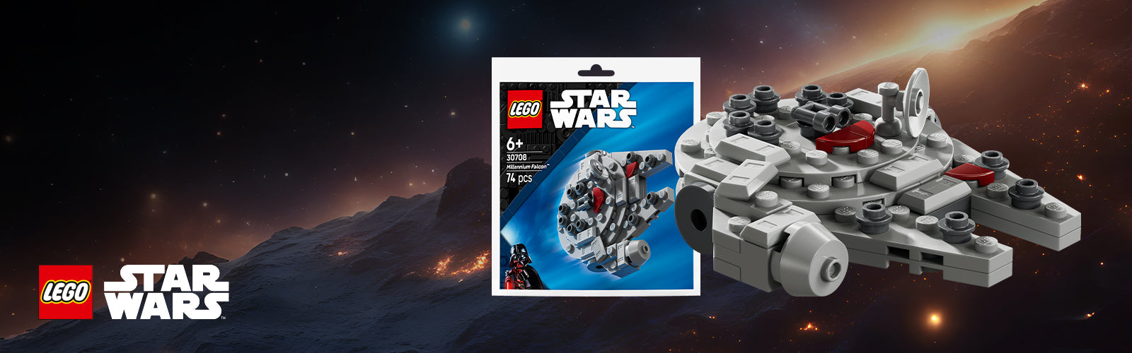 Безплатен комплект LEGO® Star Wars Millennium Falcon при всяка покупка на продукти на Междузвездни войни!
