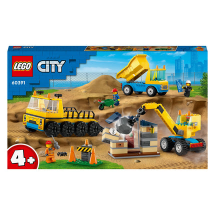 LEGO® City - Építőipari teherautók és bontógolyós daru (60391)