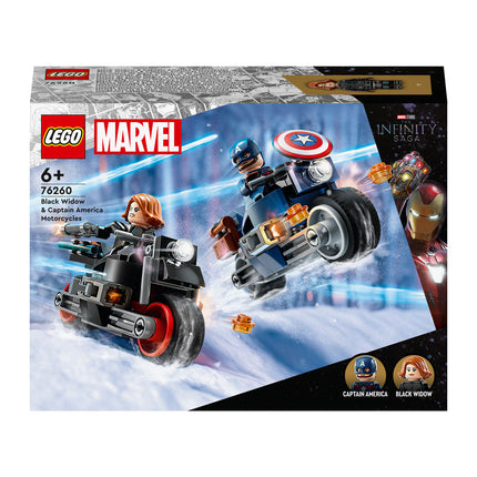 LEGO® Marvel - Fekete Özvegy és Amerika Kapitány motorkerékpárok (76260)